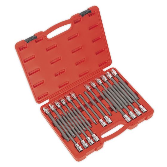 TRX-Star/Spline/Hex/Ribe Socket Bit Set 22pc 1/2"Sq Drive 200mm Sealey Part No. AK2197