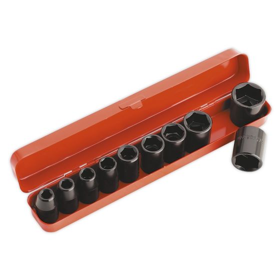 Impact Socket Set 10pc 1/2"Sq Drive Metric Sealey Part No. AK56/11M