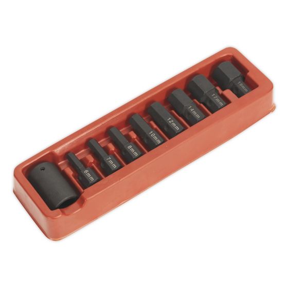 Impact Hex Bit & Holder Set 9pc 1/2"Sq Drive Sealey Part No. AK5609