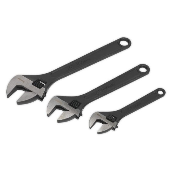 Adjustable Wrench Set 3pc Rust Resistant Sealey Part No. AK607