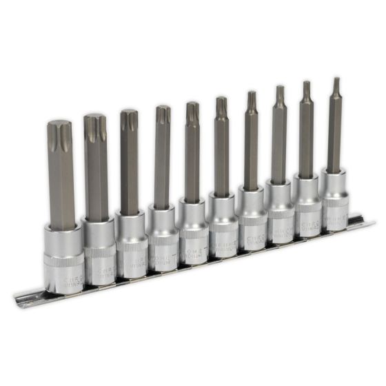 TRX-Star Socket Bit Set 10pc 1/2"Sq Drive 100mm Sealey Part No. AK6237