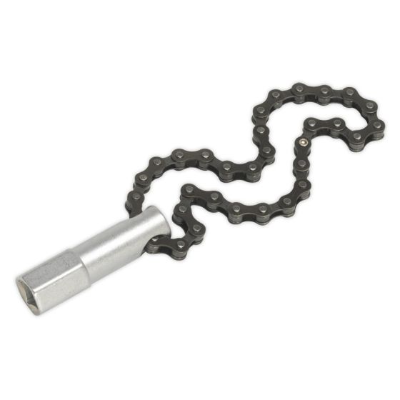 Oil Filter Chain Wrench 135mm Capacity 1/2"Sq Drive Sealey Part No. AK641