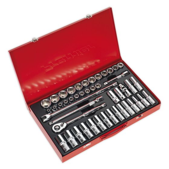 Socket Set 46pc 1/2"Sq Drive 6pt WallDrive - Metric Sealey Part No. AK6941