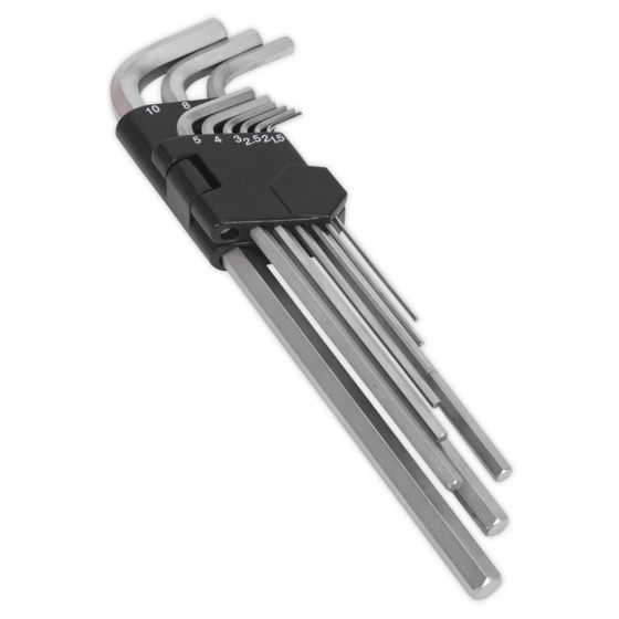 Hex Key Set 9pc Extra-Long Metric Sealey Part No. AK7137