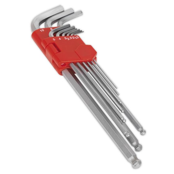 Ball-End Hex Key Set 9pc Extra-Long Metric Sealey Part No. AK7140