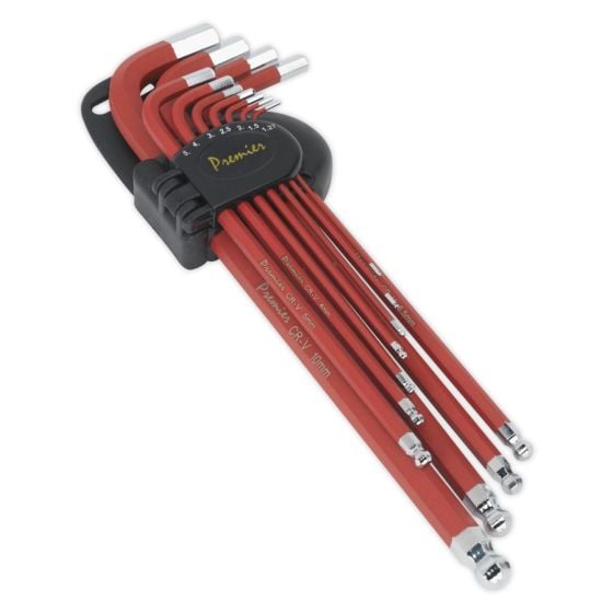 Ball-End Hex Key Set 11pc Anti-Slip Extra-Long Metric Sealey Part No. AK7164