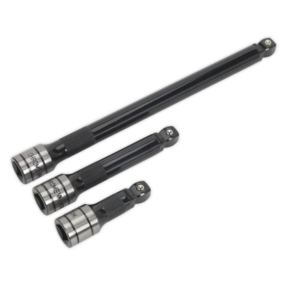 Wobble/Rigid Extension Bar Set 3pc 1/2"Sq Drive Black Series Sealey Part No. AK7692