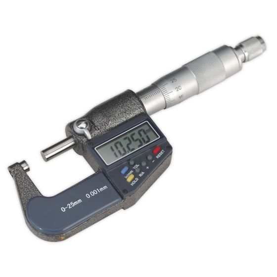 Digital External Micrometer 0-25mm(0-1") Sealey Part No. AK9635D