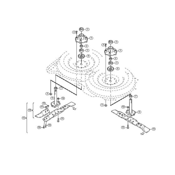 Blade System for Stihl/ Viking AME 842 HD Ride on Mowers