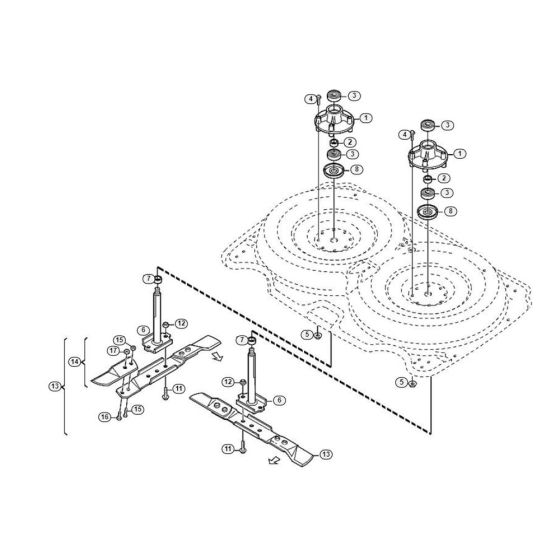 Blade System for Stihl/ Viking AMM 842 Ride on Mowers