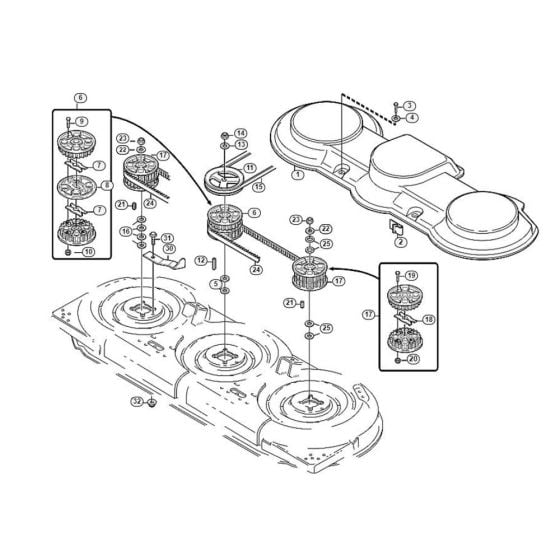 Blade Drive  for Stihl/ Viking AMM 848 Ride on Mowers