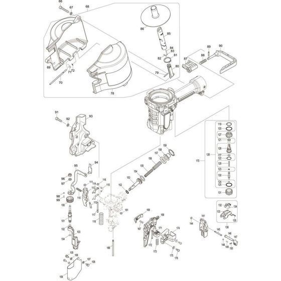  Main Assembly Part 2 for Makita AN935H Pin Nail Guns
