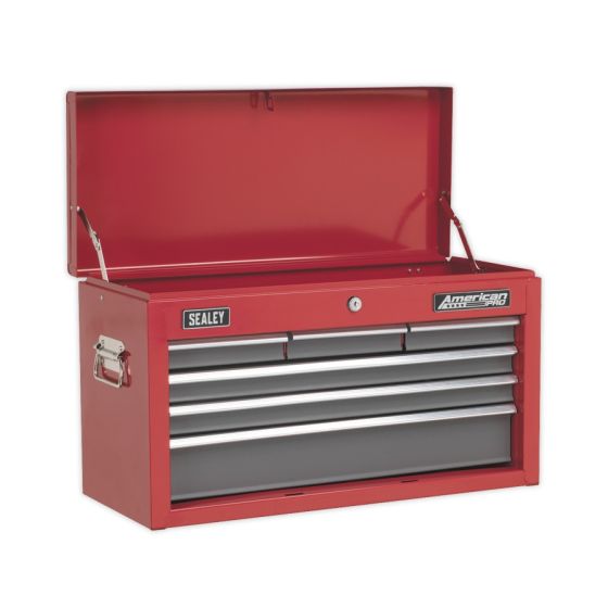 Topchest 6 Drawer with Ball Bearing Slides - Red/Grey Sealey Part No. AP2201BB