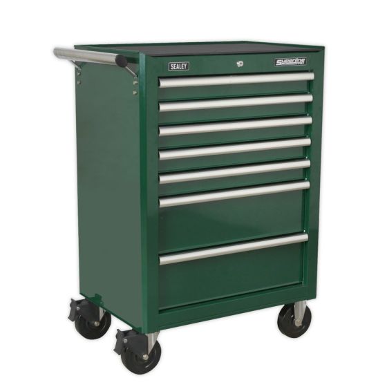 Rollcab 7 Drawer with Ball Bearing Slides - Green Sealey Part No. AP26479TBRG