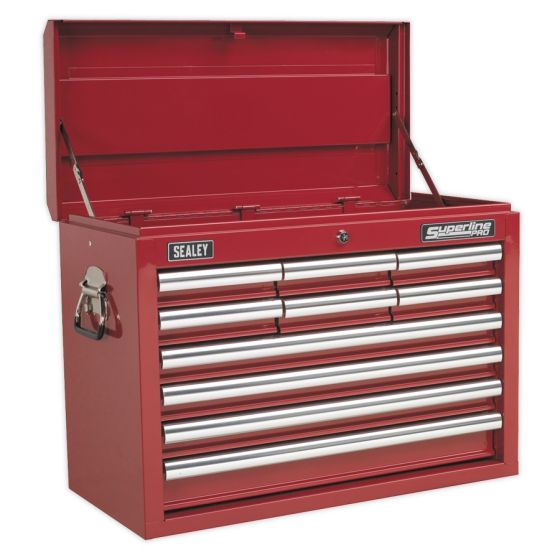 Topchest 10 Drawer with Ball Bearing Slides - Red Sealey Part No. AP33109