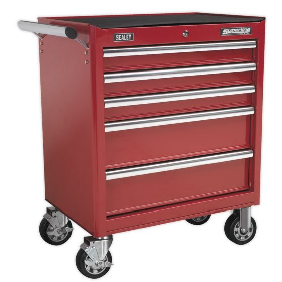 Rollcab 5 Drawer with Ball Bearing Slides - Red Sealey Part No. AP33459