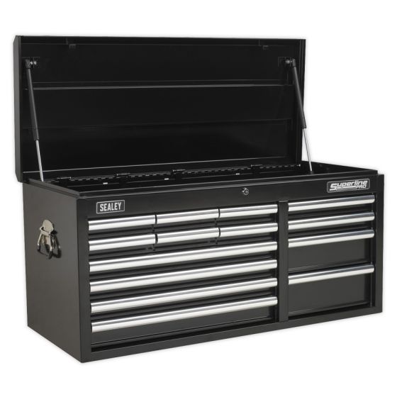 Topchest 14 Drawer with Ball Bearing Slides Heavy-Duty - Black Sealey Part No. AP41149B