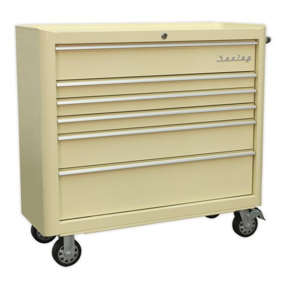 Rollcab 6 Drawer Wide Retro Style - Cream Sealey Part No. AP41206