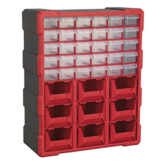Cabinet Box 39 Drawer - Red/Black Sealey Part No. APDC39R