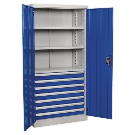 Industrial Cabinet 7 Drawer 3 Shelf 1800mm Sealey Part No. APICCOMBO7