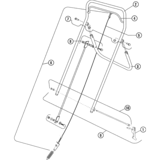 Handle and Controls Assembly for Husqvarna AR19 Lawn Care Equipment