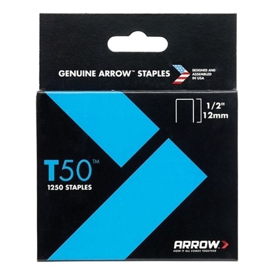 T50 Staples 12mm (1/2in) Box 1250 by Arrow - A50824