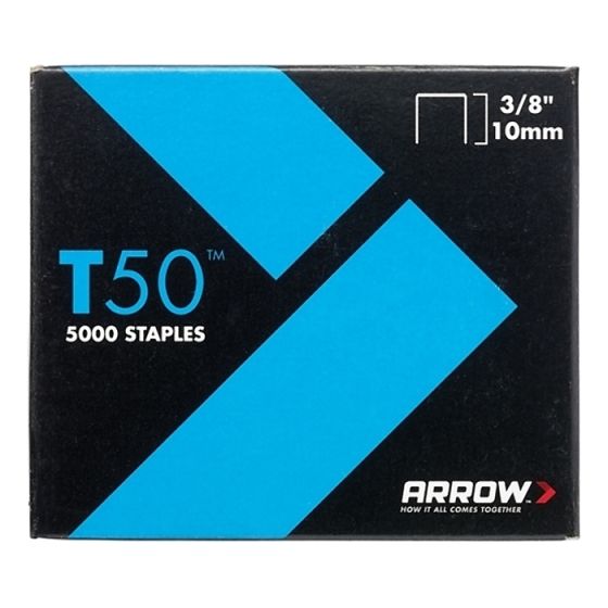 T50 Staples 10mm (3/8in) Pack 5000 (4 x 1250) by Arrow - A506