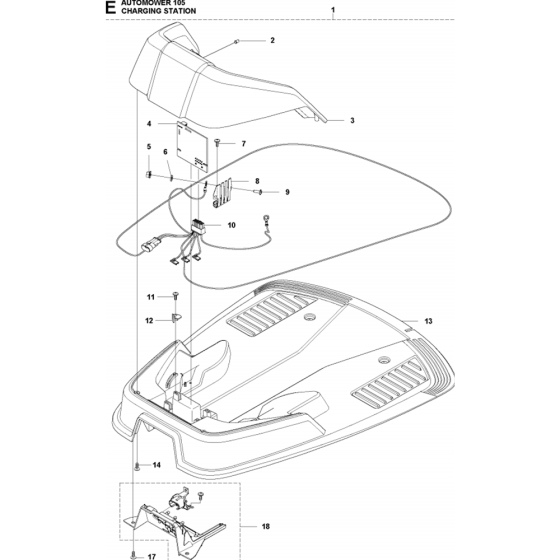 Charging Station Assembly for Husqvarna Automower 105