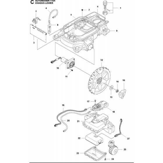 Chassis Lower Assembly for Husqvarna Automower 115H