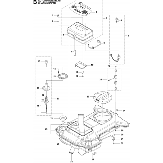 Chassis Upper Assembly for Husqvarna Automower 220 AC