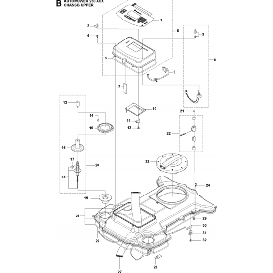 Chassis Upper Assembly for Husqvarna Automower 230 ACX