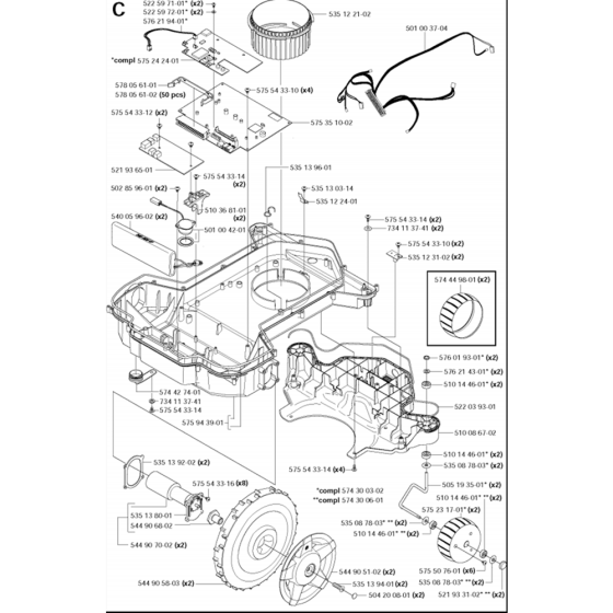 Chassis Lower Assembly for Husqvarna Automower 260 ACX