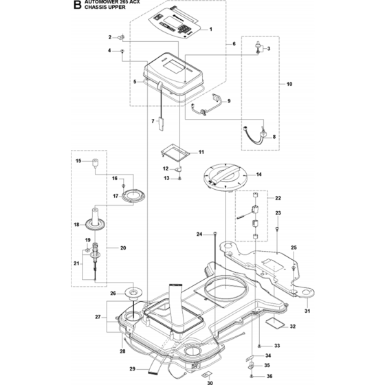 Chassis Upper Assembly for Husqvarna Automower 265 ACX