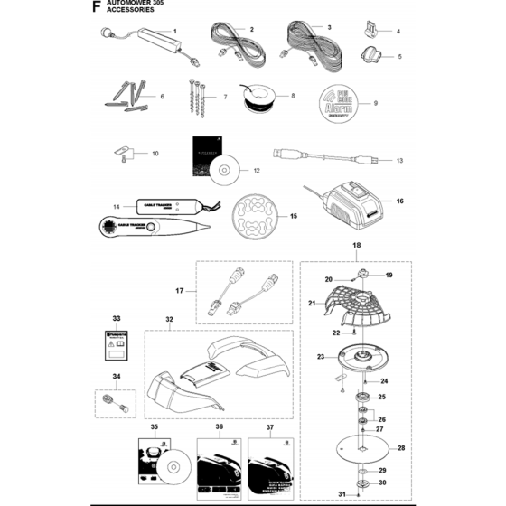 Accessories Assembly for Husqvarna Automower 305