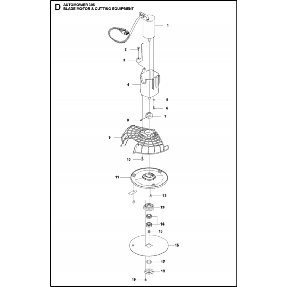 Blade Motor and Cutting Equipment Assembly for Husqvarna Automower 308