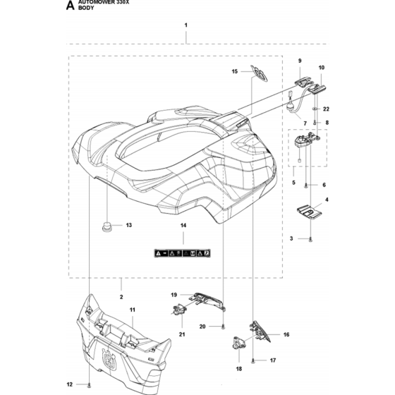 Cover Assembly for Husqvarna Automower 330X