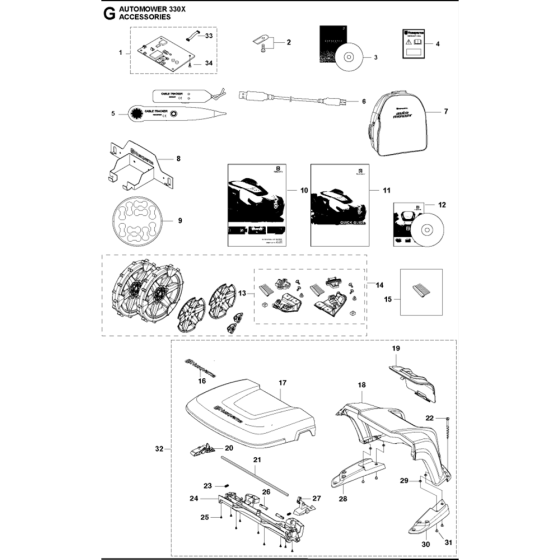 Accessories-1 Assembly for Husqvarna Automower 330X