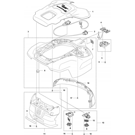 Cover Assembly for Husqvarna Automower 550H