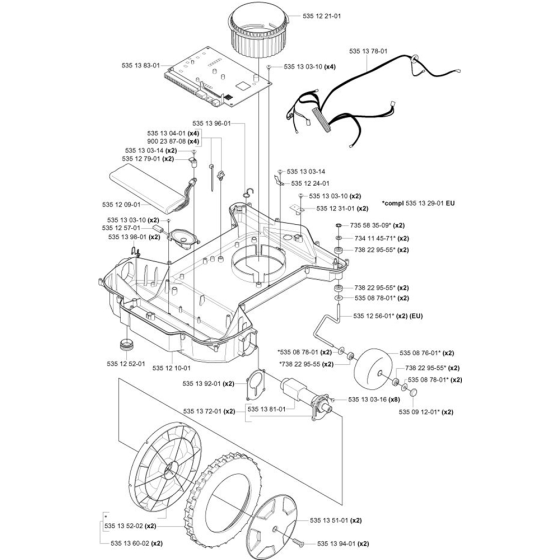 Chassis Lower Assembly for Husqvarna Automower G1 (1998-2003)