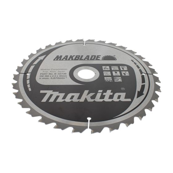 Makita TCT Circular Saw Blade 260 x 30mm 32 Teeth - OEM No. B-32736