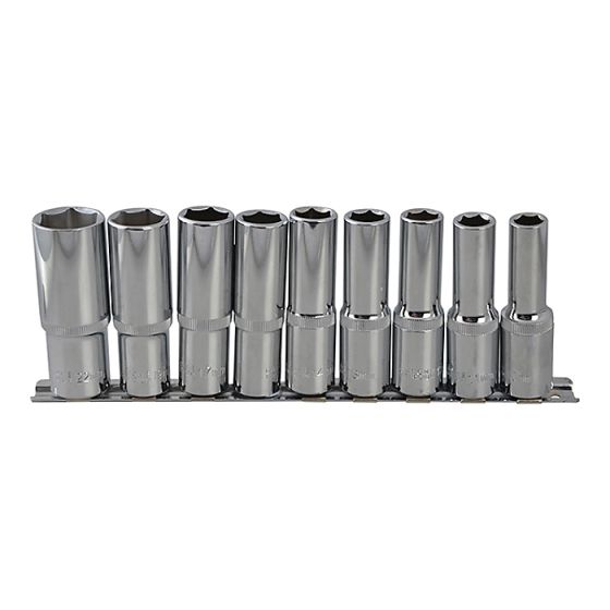 Deep Socket Set of 9 Metric 1/2in Square Drive by BlueSpot - 1541