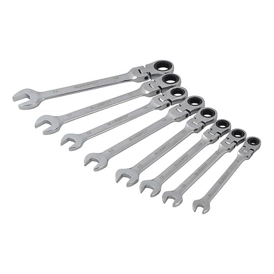 Flexible Head Ratchet Set of 8 Metric by BlueSpot - 4300