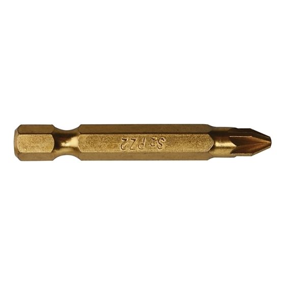 Titanium Coated Screwdriver Bits PZ2 50mm Pack of 10 by BlueSpot - 14105