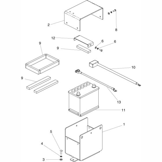 Battery Holder Assembly for Altrad Belle RPC35 Reversible Plate