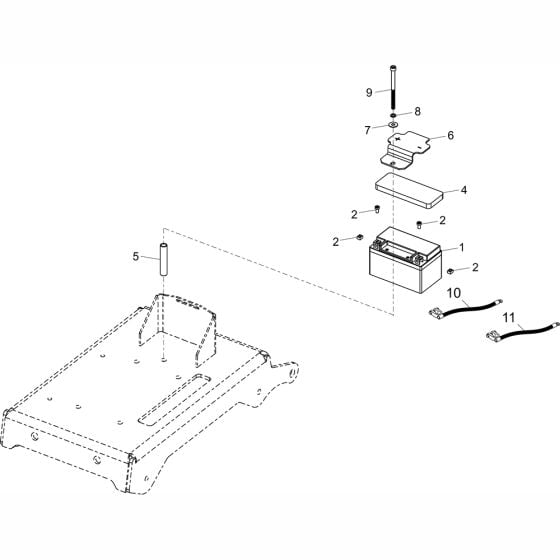 Battery Assembly for Altrad Belle RPX35 Reversible Plate