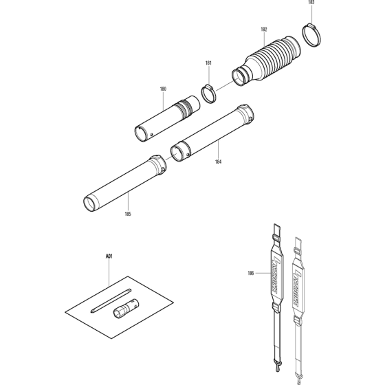 Hose Assembly for Makita BBX7600 Leaf Blower