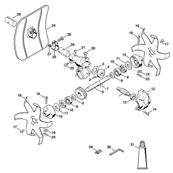 Stihl BC 3 Cultivator Assembly