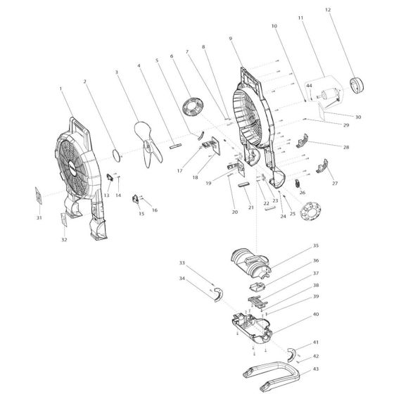 Makita BCF201 Fan Assembly