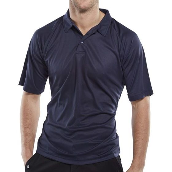 B-Cool Polo Shirt Moisture Absorbing & Anti-Perspiring Fabric Navy Blue XXL