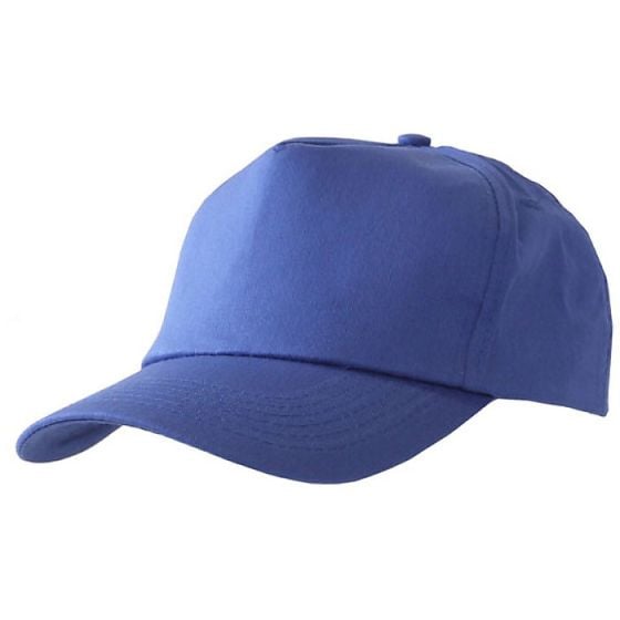 Baseball Cap Pre-Curved Standard Peak Fabric 5 Panel Design Royal Blue